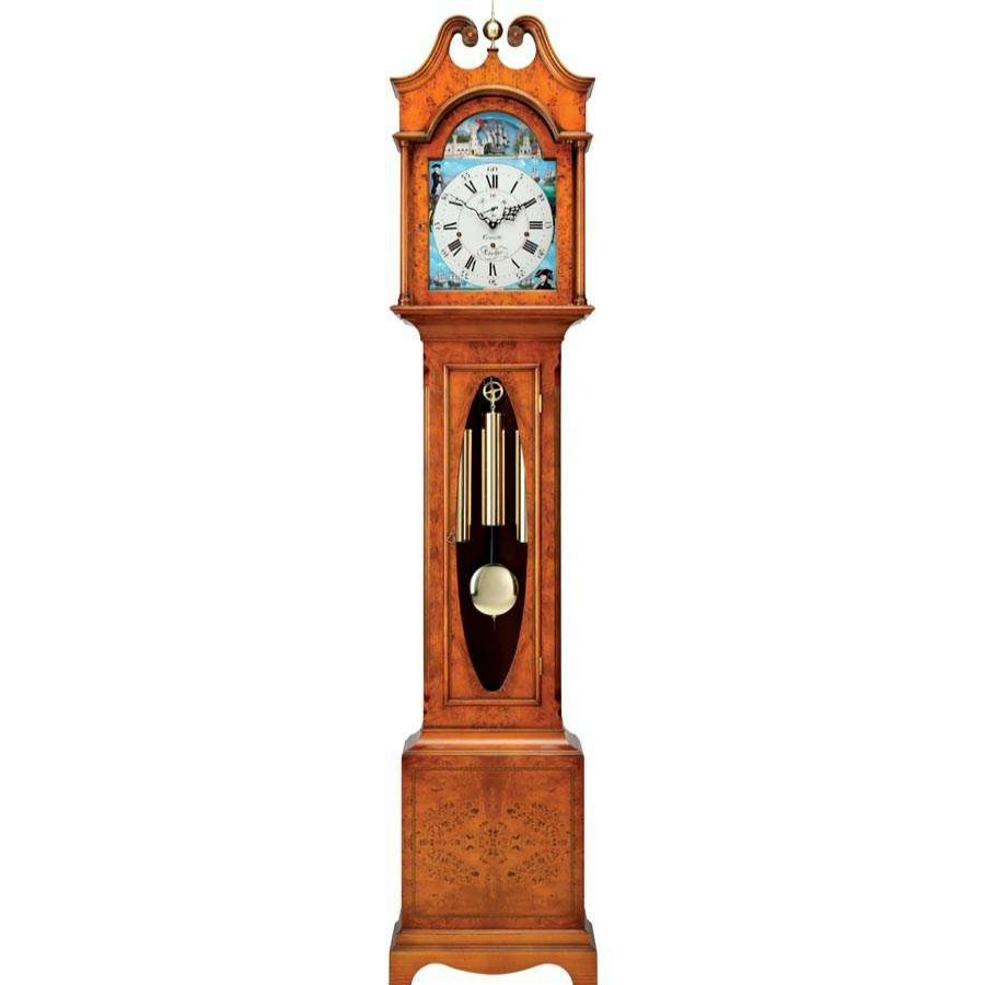 Clocks * | Scully & Scully Yew Scroll Top Grandfather Clock