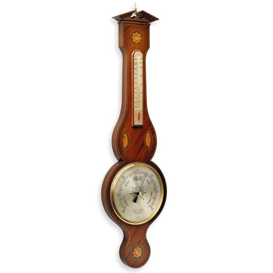 Clocks * | Scully & Scully Marquetry Inlaid Pendant Barometer