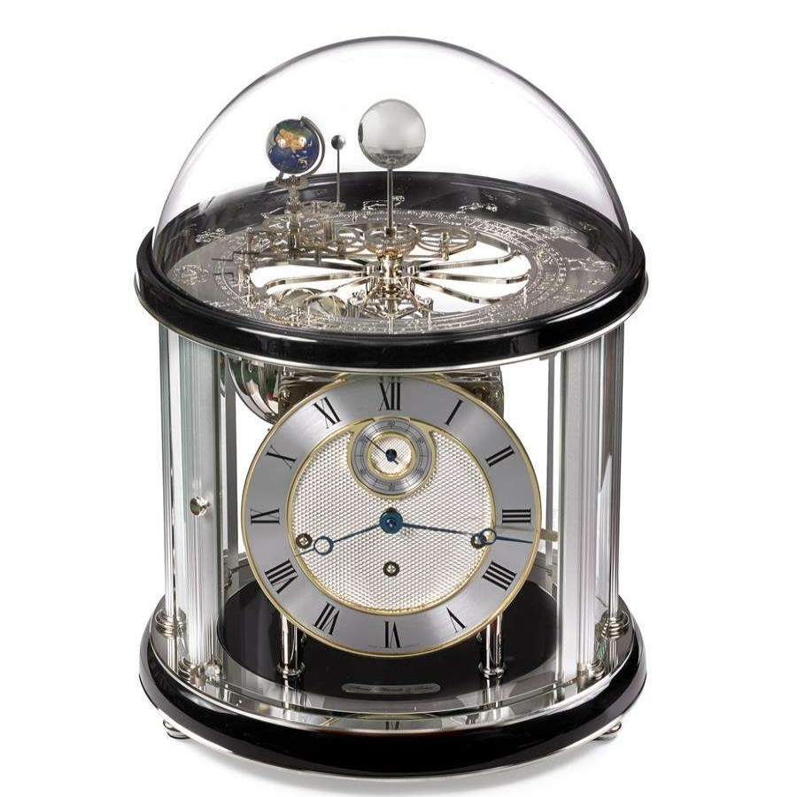 Clocks * | Scully & Scully Tellurium Ii Nickel Plated Clock, Black Finish