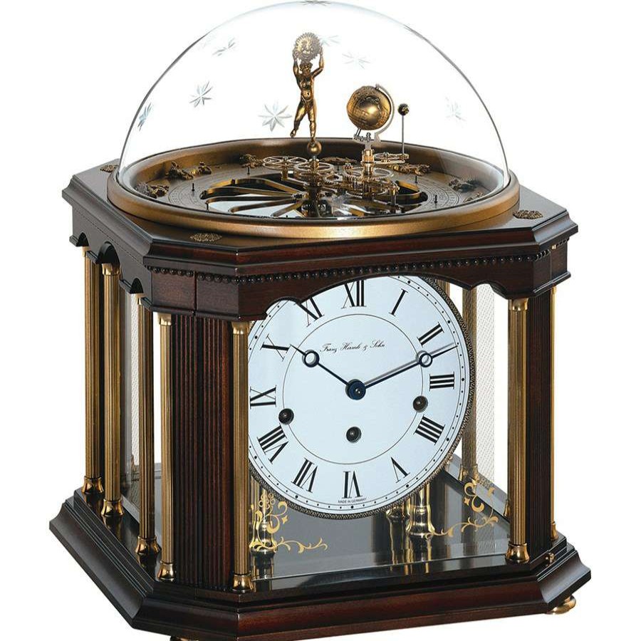 Clocks * | Scully & Scully Tellurium Iii Brass Clock, Walnut Finish